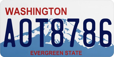 WA license plate AOT8786