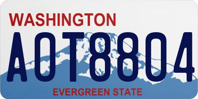 WA license plate AOT8804