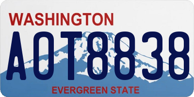 WA license plate AOT8838