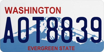 WA license plate AOT8839