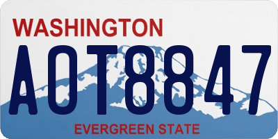 WA license plate AOT8847