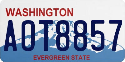 WA license plate AOT8857
