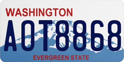 WA license plate AOT8868