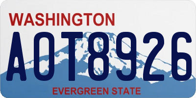 WA license plate AOT8926