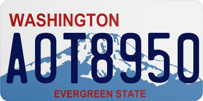 WA license plate AOT8950