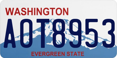 WA license plate AOT8953