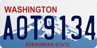 WA license plate AOT9134