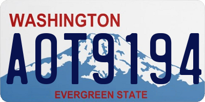 WA license plate AOT9194