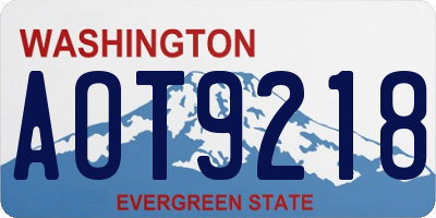 WA license plate AOT9218