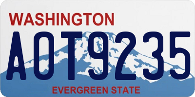 WA license plate AOT9235