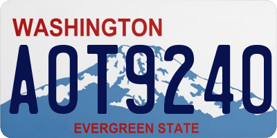 WA license plate AOT9240
