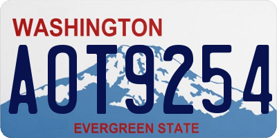 WA license plate AOT9254