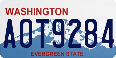 WA license plate AOT9284