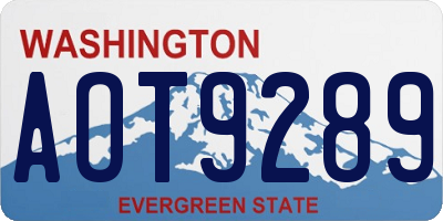 WA license plate AOT9289