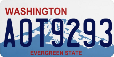 WA license plate AOT9293