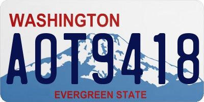 WA license plate AOT9418