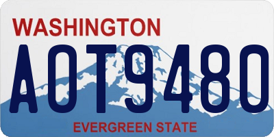 WA license plate AOT9480