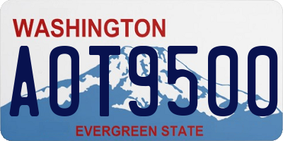 WA license plate AOT9500