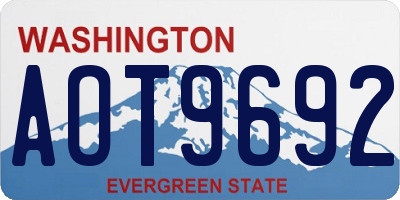 WA license plate AOT9692