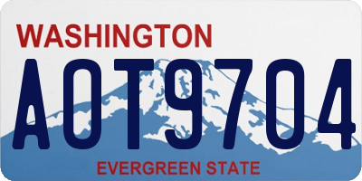 WA license plate AOT9704