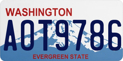 WA license plate AOT9786