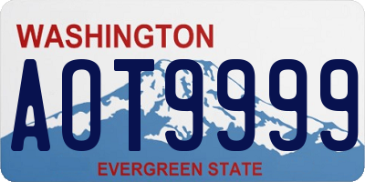 WA license plate AOT9999