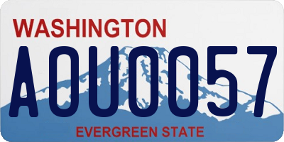 WA license plate AOU0057