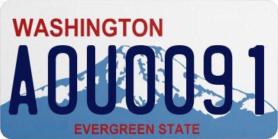 WA license plate AOU0091