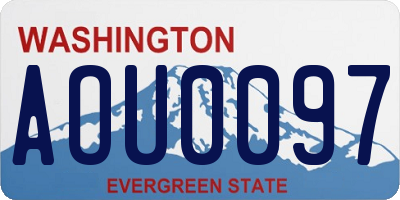 WA license plate AOU0097
