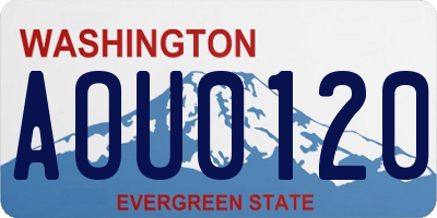 WA license plate AOU0120