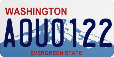 WA license plate AOU0122
