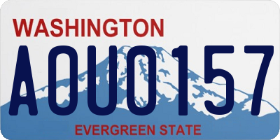 WA license plate AOU0157