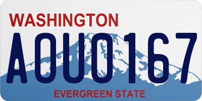 WA license plate AOU0167