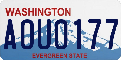 WA license plate AOU0177