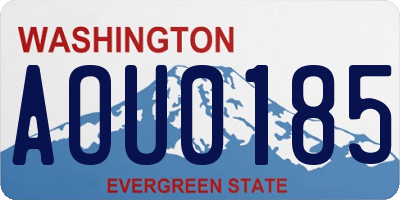 WA license plate AOU0185