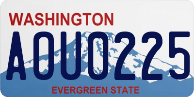 WA license plate AOU0225