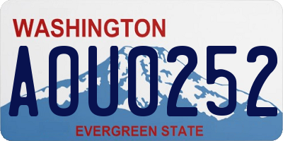 WA license plate AOU0252