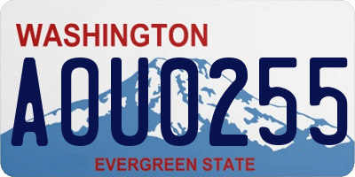 WA license plate AOU0255