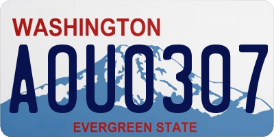 WA license plate AOU0307