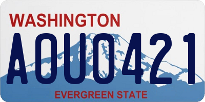 WA license plate AOU0421