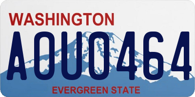 WA license plate AOU0464