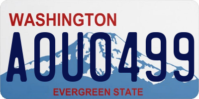 WA license plate AOU0499