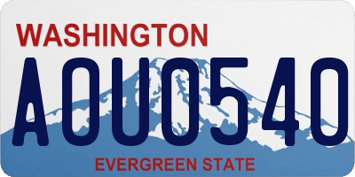 WA license plate AOU0540