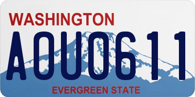WA license plate AOU0611
