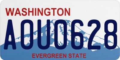 WA license plate AOU0628