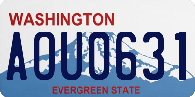 WA license plate AOU0631