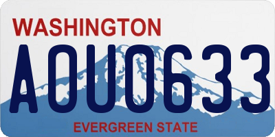 WA license plate AOU0633