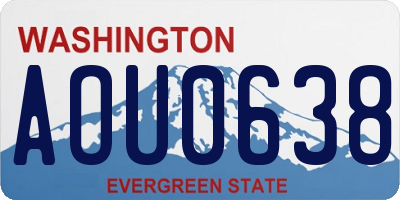 WA license plate AOU0638