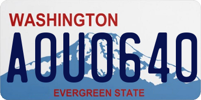 WA license plate AOU0640