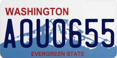 WA license plate AOU0655